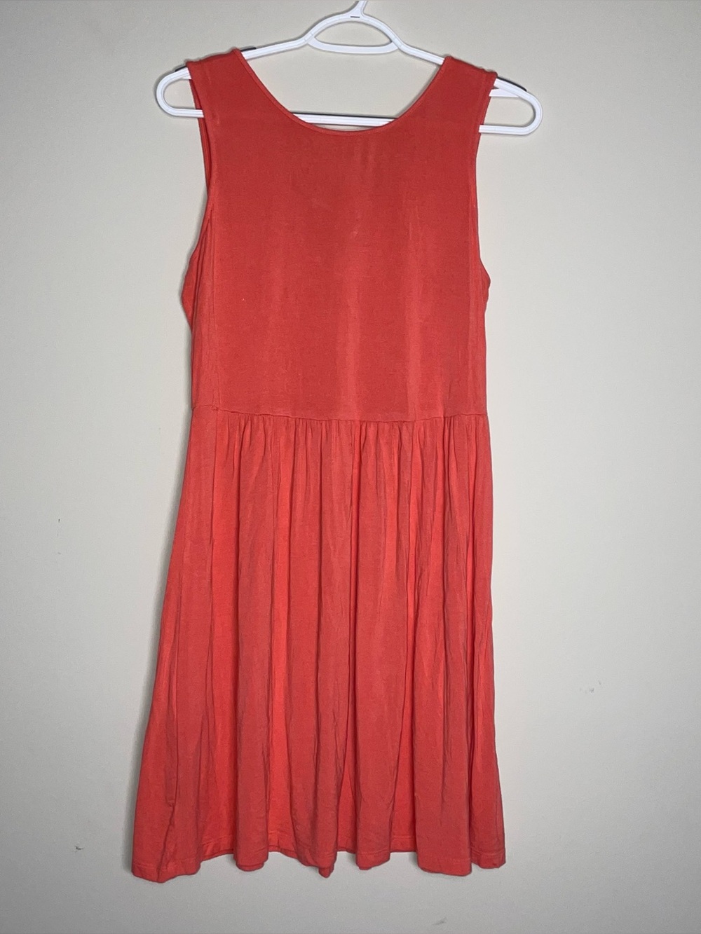 Old Navy Coral M Sleeveless Fit N Flare Tie Back Summer Lightweight Dress